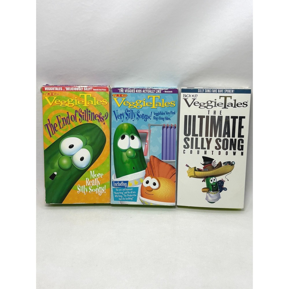 VeggieTales Lot Of 2 Very And Ultimate Silly Songs VHS Green Tape Vintage 90s